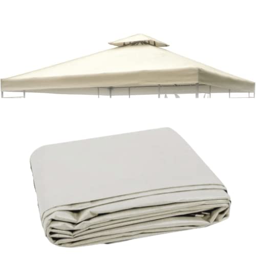 Telo Di Copertura, Ricambio Per Gazebo Cm. 300X300, Top In Poliestere 180 Grammi/Mq Idrorepellente Con Bordi Rinforzati E Airvent, Bianco