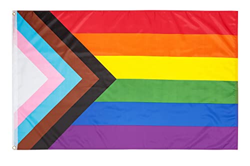 Pheno Flags Bandiera Progress 90X150 Cm Con Occhielli In Ottone - Bandiera Lgbtq Resistente Alle Intemperie Per Asta Della Bandiera - 100% Poliestere