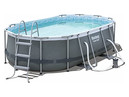 Bestway 56620-3 Set Piscina Fuori Terra Power Steel Ovale Da 427X250X100 Cm