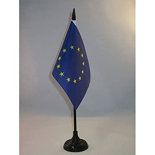 Az Flag Bandiera Da Tavolo Europa 15X10Cm - Piccola Bandierina Unione Europea – Ue 10 X 15 Cm