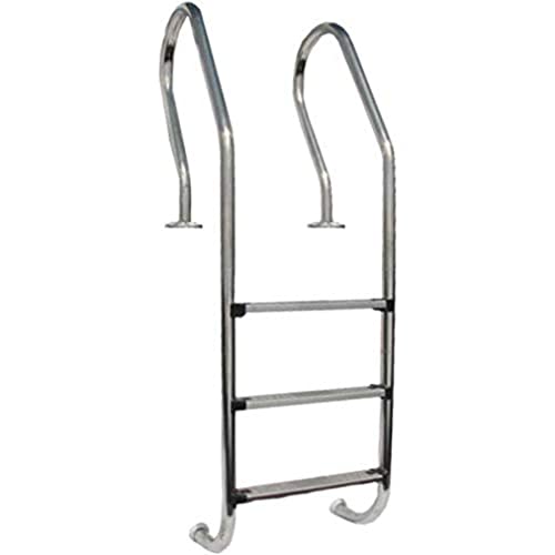 Gre 126674 - Scaletta In Acciaio Inox Per Piscina In Legno, 158 Cm