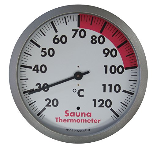 Tfa Dostmann Termometro Analogico Per Sauna, Resistente Al Calore, Colore: Argento/Bianco, Lunghezza 120 X Larghezza 37 X Altezza 120 Mm
