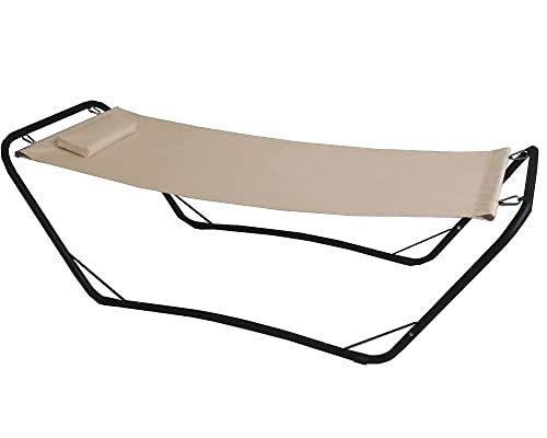 Linea Garden Friend Amaca Con Supporto Java In Acciaio E Pvc 600D Colore Beige.