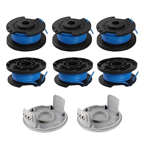 Viilich 6 Bobine Di Filo Per Ryobi, Bobina Di Ricambio Per Ryobi One + Rac124 Ac14Rl3A Olt1823 Olt1832 18 V 24 V 40 V, 6 Bobine Di Filo 2 Tappi (3,4 M