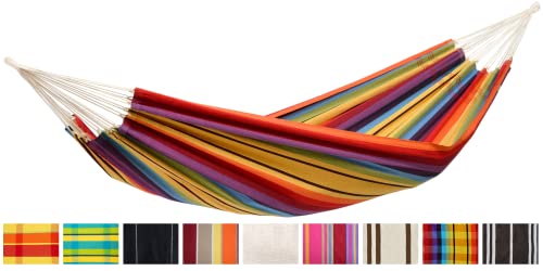 Amazonas Amaca Classica Xl Barbados Rainbow Fatta A Mano In Brasile Fino A 200 Kg Di Capacità Di Carico Con 230 X 150 Cm Per 1-2 Persone A Strisce Col