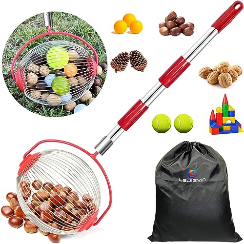 Lejieyin Nocciolino Di Oliva Raccogli Castagne Raccoglitore Castagne Rullo Giardino Leggero Attrezzo A Mano All'Aperto Con Telescopico