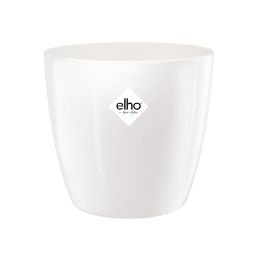 Elho Brussels Diamond Round 25 - Vaso Per Interno - Ø 25.2 X H 23 - White