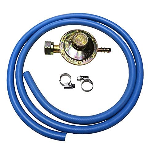 Maurer Regolatore Bassa Pressione Taratura Variabile Per Cucine Barbecue Fornelli Gas + 2 Metri Tubo Gpl + 2 Fascette