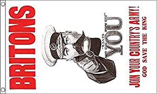 Az Flag Bandiera Britons Lord Kitchener Wants You 150X90Cm - Bandiera Prima Guerra Mondiale 90 X 150 Cm