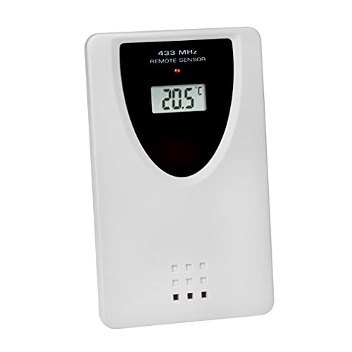 Tfa Dostmann 30.3210.10, Trasmettitore Di Ricambio Per Stazioni Radio Tfa 30.3047 | 30.3048 | 60.4510 | 60.4518, Con Display, Grigio