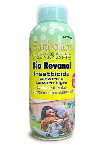 Sandokan 7247 Bio Revanol - Insetticida Zanzare Microincapsulato, Concentrato Ad Azione Rapida, 1L