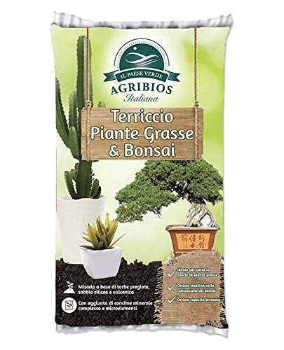 Agribios Terriccio Piante Grasse & Bonsai 10 Lt Miscela Con Torba Naturale Argilla Pomice
