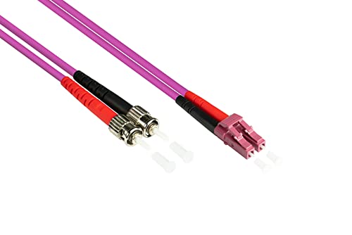 Good Connections Connettore In Fibra Ottica Duplex Lc A Sc Multimodale 50/125 Onde Di Luce Della Testa Cavo Patch Lc - St 1 M Om4 - Violett/Pink