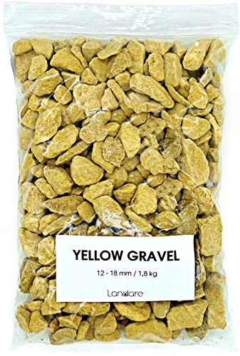 Landare Ghiaia Giallo 1,8Kg - Ghiaia Per Acquario - Sassolini Decorativi Per Vasi - Sassi Decorativi Per Vasi - Ghiaia Per Vasi - Sassolini Per Acquar