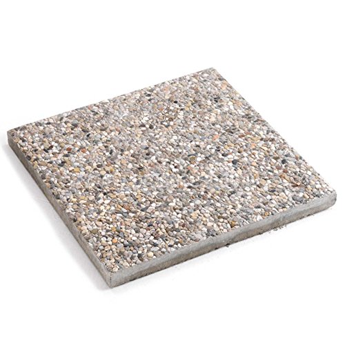 Verdelook Piastra In Graniglia Per Sostegno Ombrellone, Colore Grigio, Misure 50X50X3,5 Cm