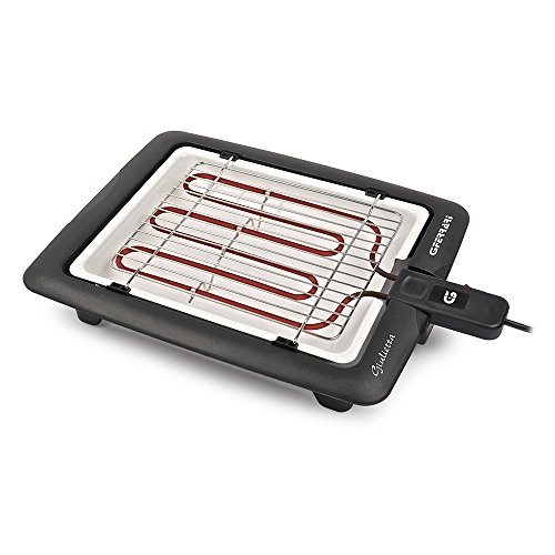 G3 Ferrari G10024 Giulietta Barbecue Elettrico, 2000 W, Griglia Inox, 31 X 25 Cm, Vassoio Porcellanato, Nero