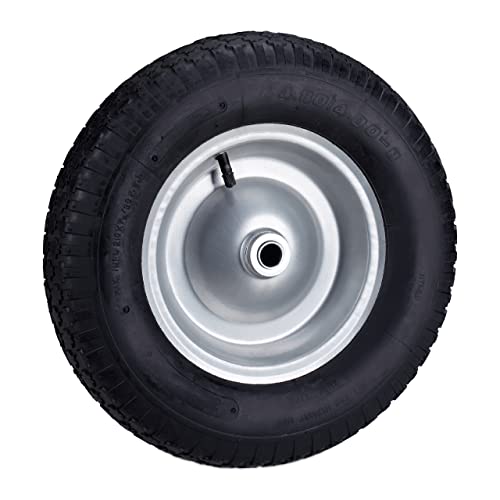 Relaxdays 10026062 200 Kg, Nero Ruota Per Carriola 4.80 4.00-8 Pneumatico Ad Aria, Cerchione In Acciaio Con Valvola, Carico Max. 120 Kg