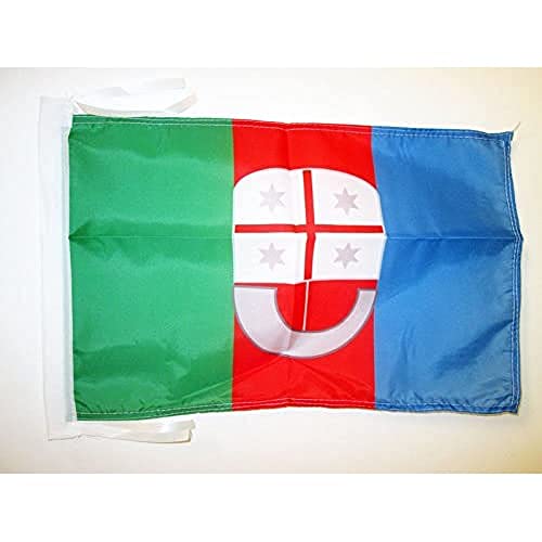Bandiera Liguria 45X30Cm - Bandierina Ligure - Regione Italia 30 X 45 Cm Cordicelle - Az Flag