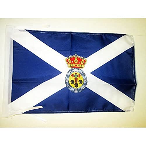 Az Flag Bandiera Santa Cruz De Tenerife 45X30Cm - Bandierina Isole Canarie 30 X 45 Cm Cordicelle