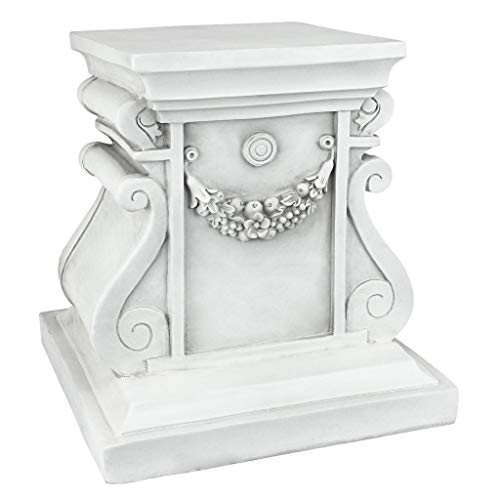 Design Toscano Statuario Classico Piedistallo Da Giardino Base Per Rialzo, Poliresina, Pietra Antica, Media 30,5 Cm