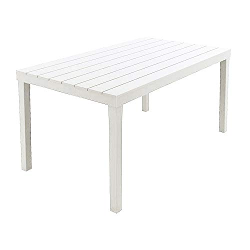 Tavolo Sumatra - 01793, Colore Bianco, 138 X 80 X 8 Cm, Tessuto, Quadrato