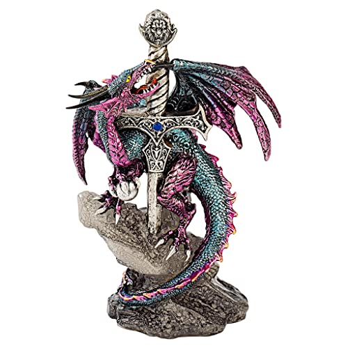Design Toscano Qs92707 Statua Di Dragon Blade, 9X12.5X20.5 Cm