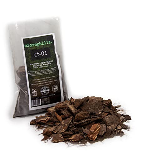 Clorophilla Terriccio Per Orchidee - Terriccio Naturale Con Cortecce Per Orchidea, Ideale Per Giardinaggio, Drenaggio Del Terreno, Ottima Ventilazione