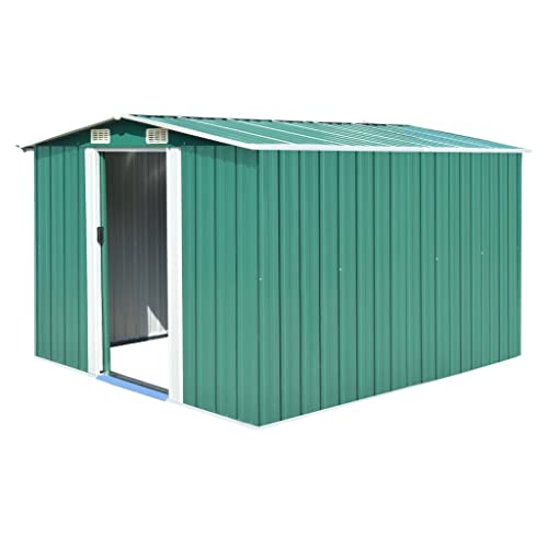 Vidaxl Capanno Da Giardino Metallo Verde 257X298X178 Cm Casetta Per Attrezzi
