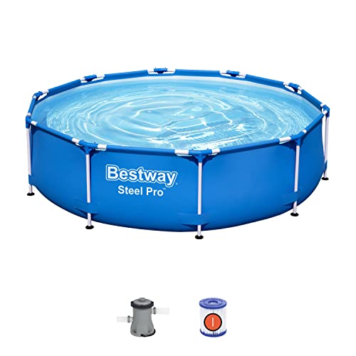 Bestway 56679-2 Set Piscina Fuori Terra Steel Pro Rotonda Da 305X75 Cm