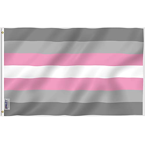 Anley Fly Breeze 3 X 5 Piedi Demiwoman Pride Flag - Colore Vivido- Intestazione In Tela E Doppie Cuciture - Demiwoman Lgbt Flags Poliestere Con Occhie