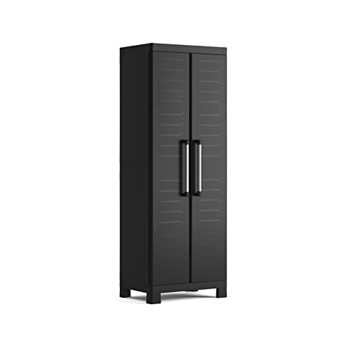 Keter Armadio 4 Ripiani Realizzato In Resina Detroit Alto Nero 65X45X182H Cm Ecommerce Pack