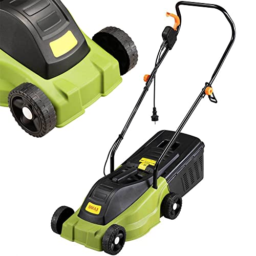 Bakaji Tagliaerba Elettrico Da Giardino Rasaerba A Spinta Motore 1000W Larghezza Taglio 30Cm Altezza Taglio Regolabile 25/40/55Mm Con Serbatoio Di Rac