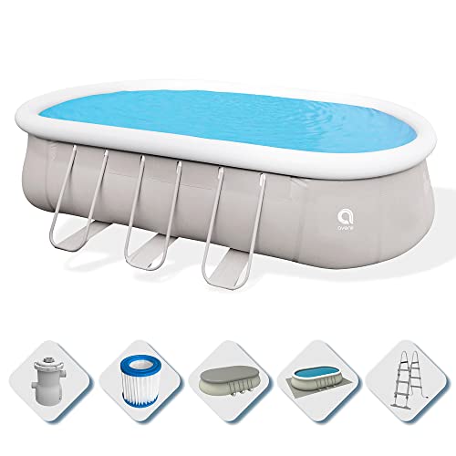 Jilong Avenli 17023Eu Piscina Autoportante Ovale Con Struttura, Grigia, 610 X 360 X122 Cm, 610X360X122 Cm