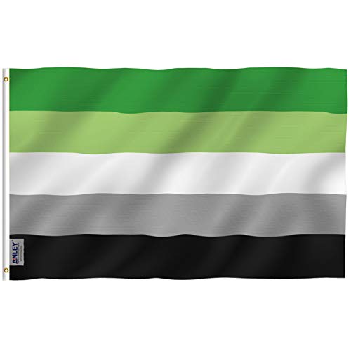 Anley Fly Breeze 3X5 Piedi Bandiera Orgoglio Aromantico - Resistente Allo Sbiadimento A Colori E Uv - Intestazione In Tela E Doppia Cucitura - Bandier
