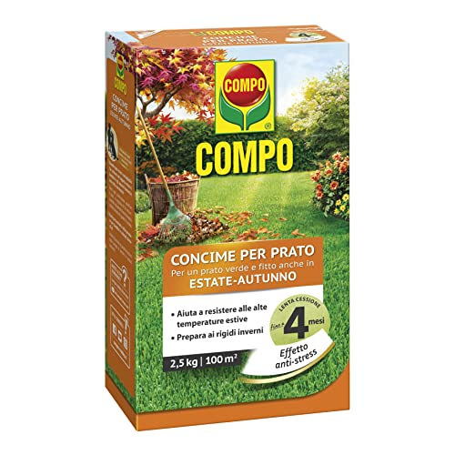 Compo Concime Per Prato, Per Un Prato Verde E Fitto Anche In Estate E Autunno, 2,5 Kg