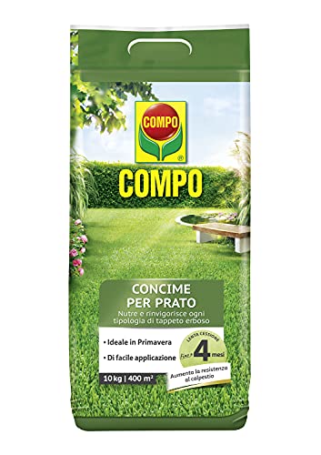 Compo Concime Per Prato, Concime Granulare, Per Un Manto Erboso Sano E Rigoglioso, Nutrimento Fino A 4 Mesi, 10 Kg
