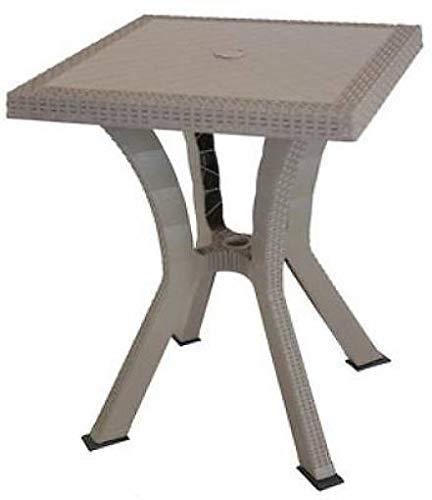 Tavolo Da Giardino In Resina Mod. Rigoletto Colore Tortora Misura 60X60 Cm