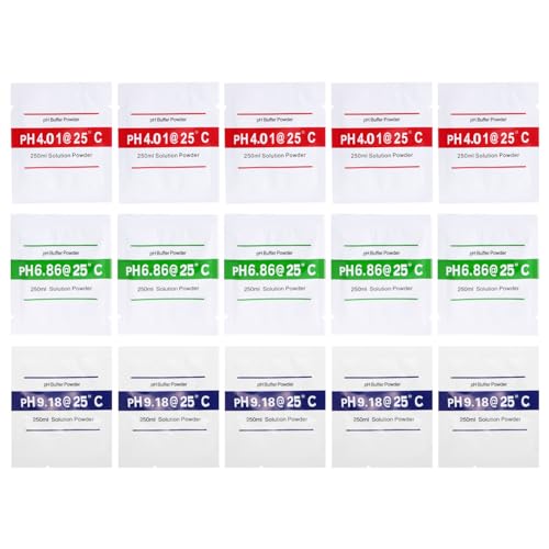 Nynelly 15Pcs Ph Meter Buffer Solution Powder For Precise And Easy For Precise Ph Calibration Powder Solution 4.01,6.86,9.18
