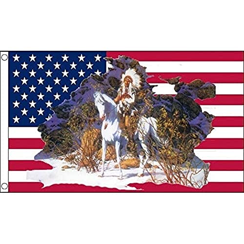 Az Flag Bandiera Stati Uniti Capo Indiano 90X60Cm - Bandiera Americana – Usa 60 X 90 Cm