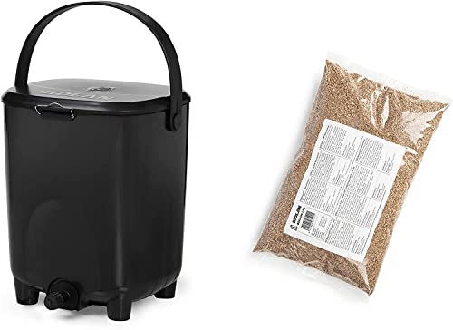 Biolan Bokashi Secchio Starter Set Compreso 1 Kg Di Crusca (Nero)