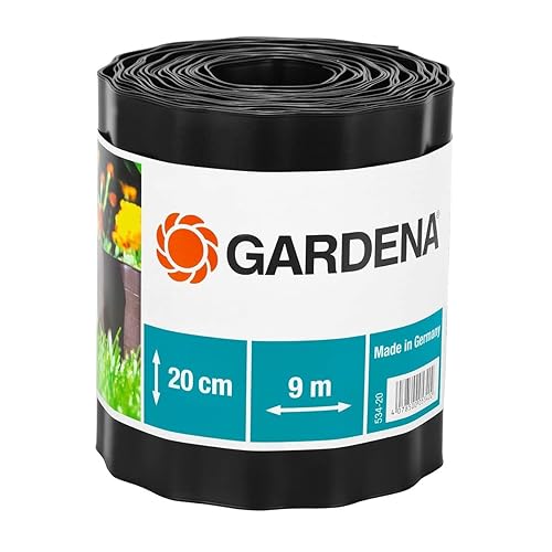 Gardena Bordo Letto Alto 9 Cm: Bordo Letto, Anche Per Bordi Prato, 9 M, Contro La Diffusione Della Radice, Plastica, Marrone (530-20)