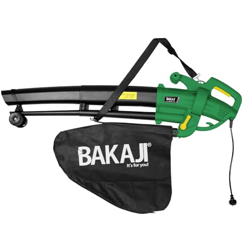 Aspirafoglie Elettrico Da Giardino 3 In 1 Aspiratore Trituratore E Soffiatore Soffia Foglie Potenza 3000W Con Serbatoio Di Raccolta 45Lt Tracolla Per