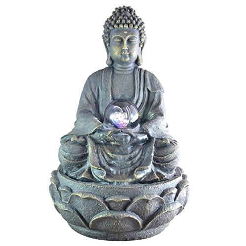 Zen Luce Scfr 8G Buddha Meditation Fontana Grande Interni Dark Brown/Cioccolato 21 X 21 X 30 Cm