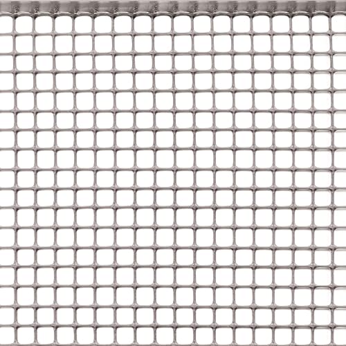 Tenax 62345502 Quadra 10 Argento 1,00 X 50 M, Rete Protettiva In Plastica Per Cancelli E Recinzioni