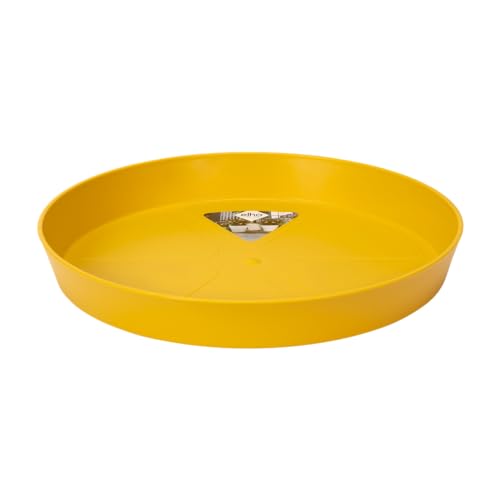 Elho Loft Urban Saucer Round 24 - Sottovaso Per Esterno Accessori - Ø 24.4 X H 3.4 Cm - Giallo/Ochre