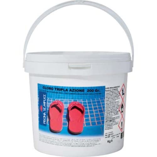 Lapi - 5 Kg Cloro 4 Azioni Pastiglie 200 Gr Multifunzione Alghicida Clorante Stabilizzante Del Ph Flocculante Lenta Dissoluzione
