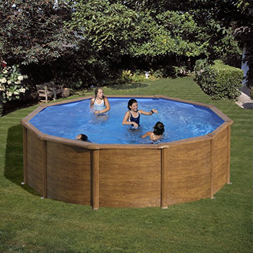 Gre Kitpr353W - Piscina Tonda Decorazione Legno Dim: Ø 350 H 120
