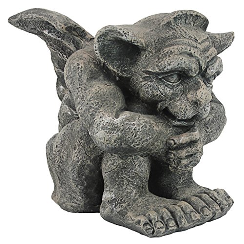 Design Toscano Emmett Il Gargoyle Statua Decorazione Gotica, Poliresina, Pietra Grigia, Piccola 25 Cm
