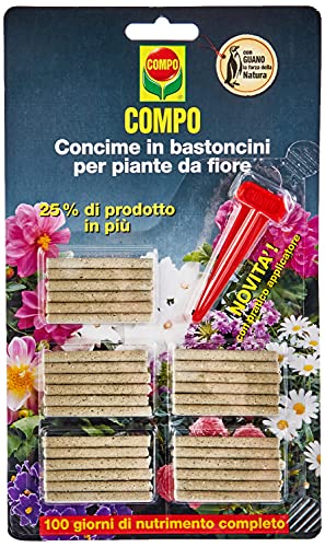 Compo Concime In Bastoncini Per Piante Da Fiore, Con Guano, Con Pratico Applicatore, 30 Bastoncini (27 G)