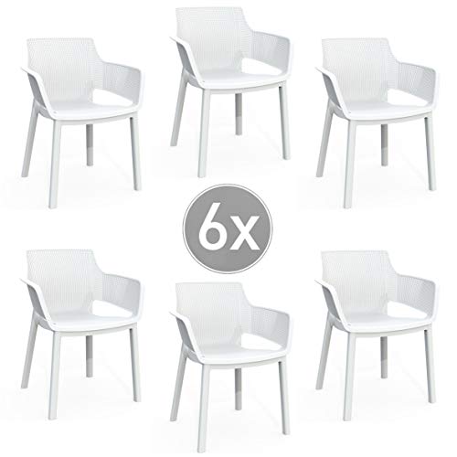 Keter Sedia Da Esterno Elisa Set Da 6 Pezzi Colore Bianco